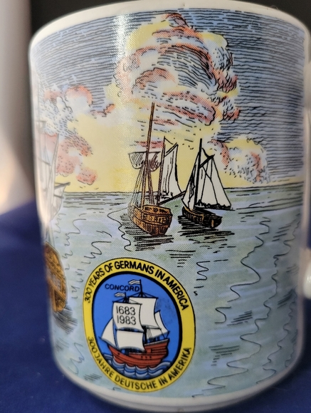 Vintage Gerzit W. Germany commemorative 300 Years of Germans in America Mug/Cup - Picture 4 of 10